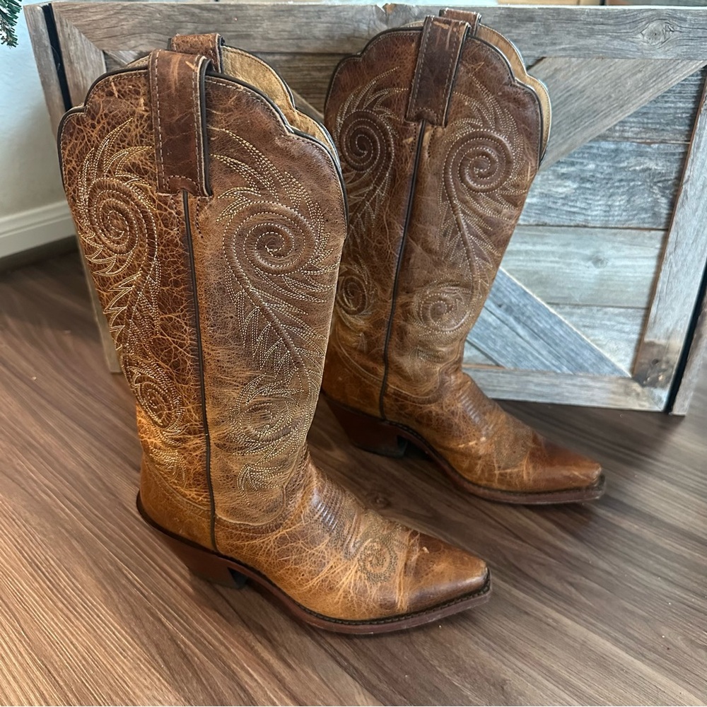 Justin L4332 Women’s Size 6‎ B Western Cowboy Damiana Leather Snipped Toe Boots